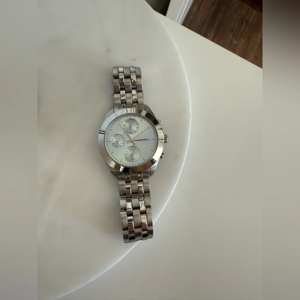 Marc Jacobs Peeker Chronograph Silver Dial Silver Steel